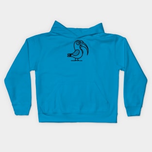 Funny Raven Bird Minimalist Drawing Kids Hoodie